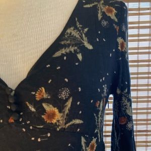 Black dandelion print dress